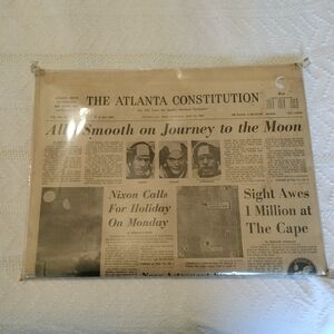 Vintage Atlanta Constitution Paper July 17, 1969 Journey To Moon